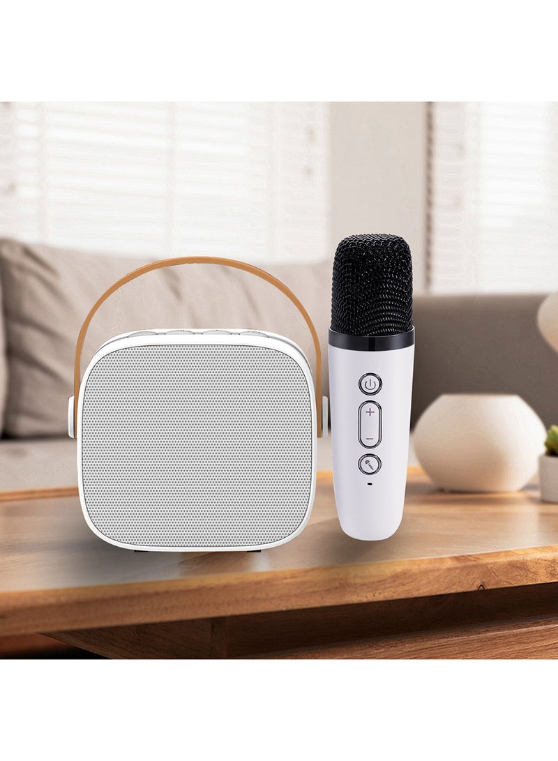 Toyland مجموعة مكبرات صوت كاريوكي لاسلكية مع ميكروفون – نظام غناء بلوتوث محمول مع شحن USB-أبيض - Image 1